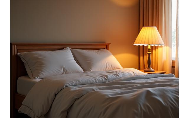 A person sleeping soundly in a comfortable bed