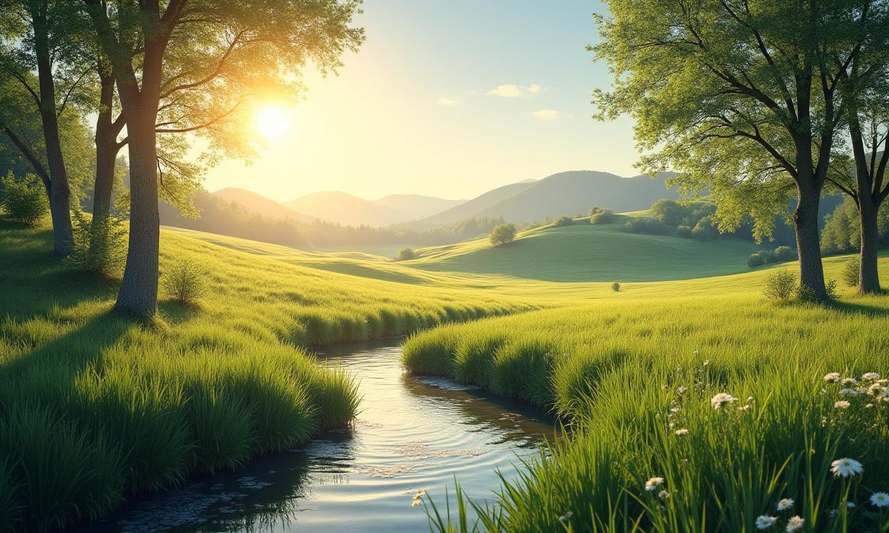Serene natural landscape representing holistic wellness