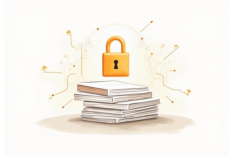 Illustration of legal documents and intellectual property protection